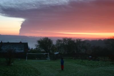 feu a Buncefield, pris depuis Dunsmore, Bucks - à 20 miles.