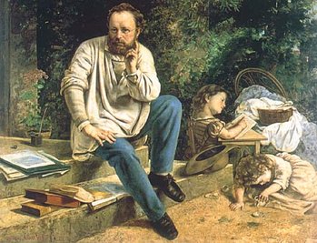 Pierre-Joseph Proudhon et ses enfants, gustave Courbet, 1865.