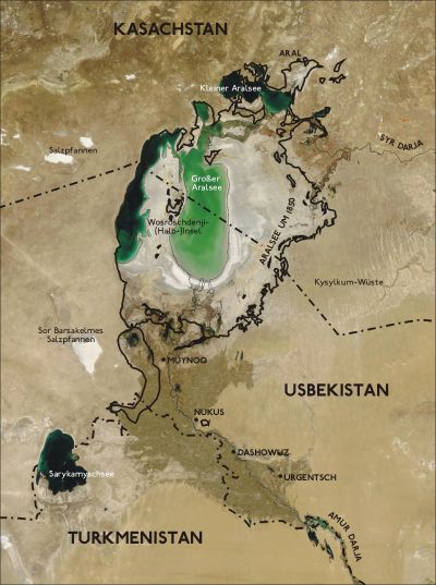 Mer d'Aral entre 1850 et 2004